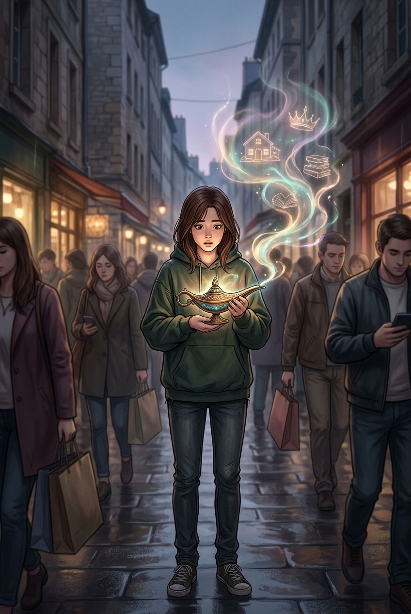 Je suis invisible pour la plupart des gens mais je viens de trouver une lampe magique alors tout mes voeux vont être exaucés